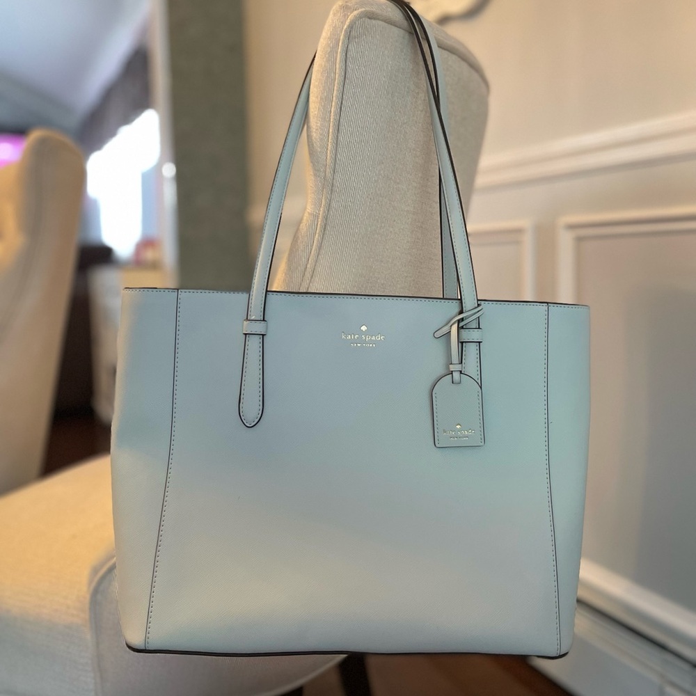 Kate Spade Blue Leather Tote Bag